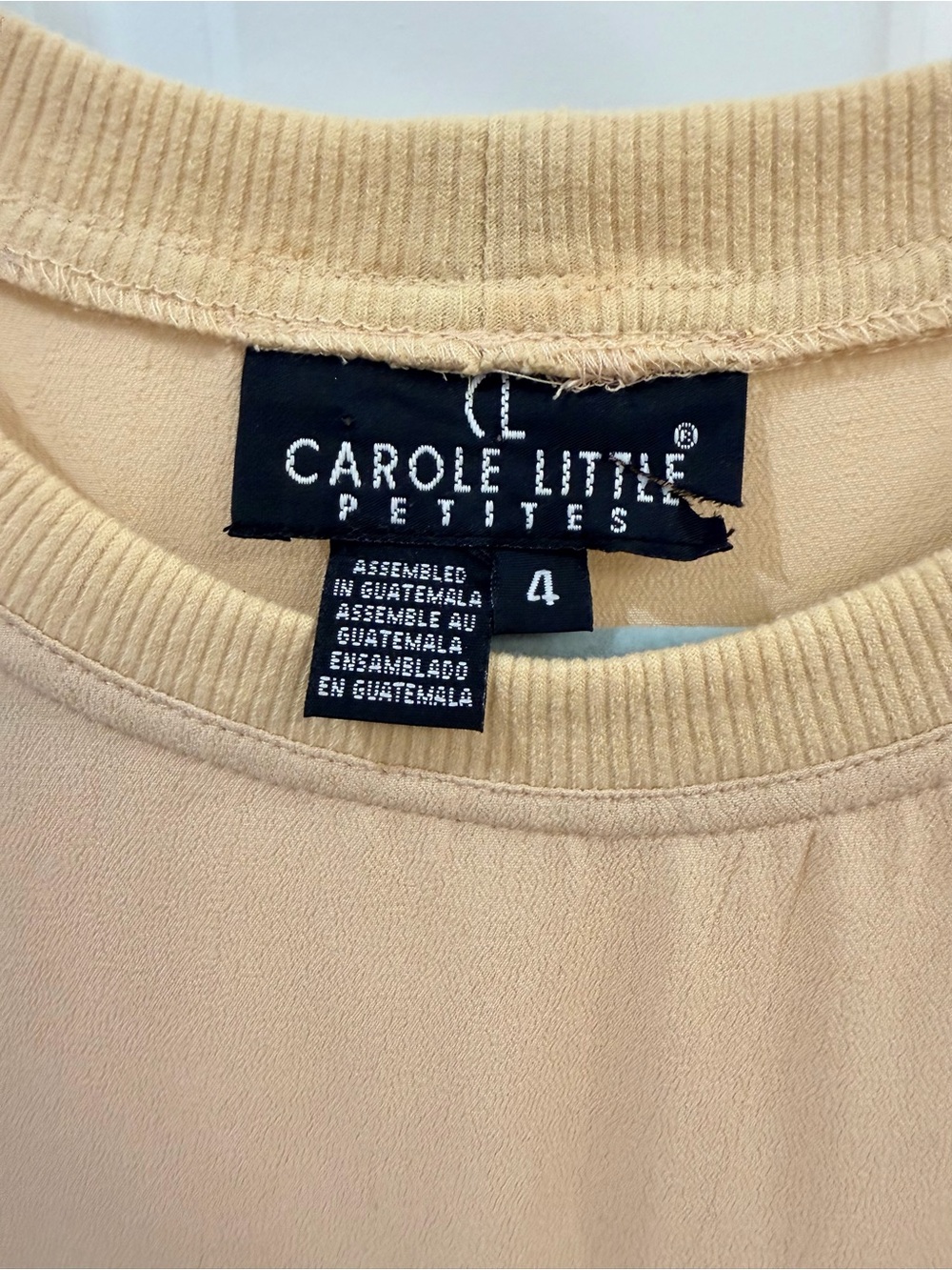 Vintage Carole Little 2-Piece Rayon Set | Minimalist Boho Camel Tan Sz 2 / 4 P - Picture 7 of 15
